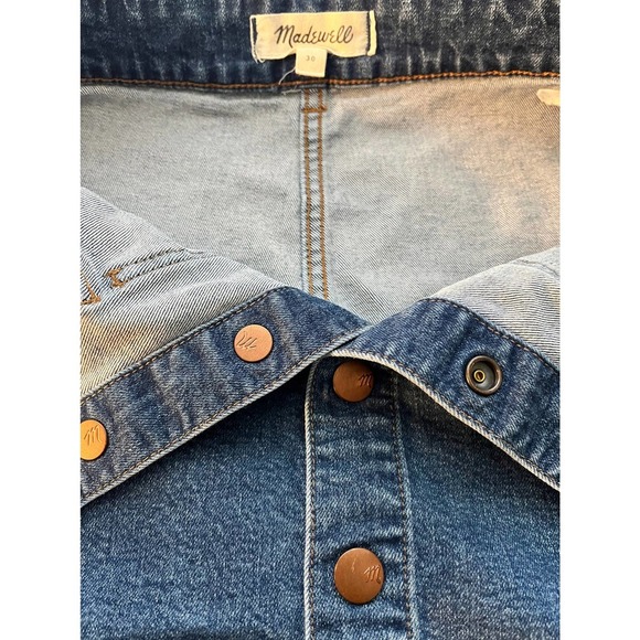 Madewell Stretch Denim Straight Mini Skirt: Pieced Edition - Size 30 - Picture 6 of 7